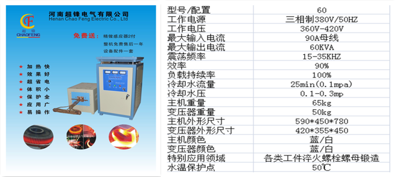 60KW高頻爐及其參數